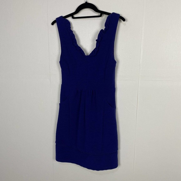 Anthropologie Maeve NWT Blue Ottoman Cocktail Dress Size Petite Small. - Picture 2 of 15